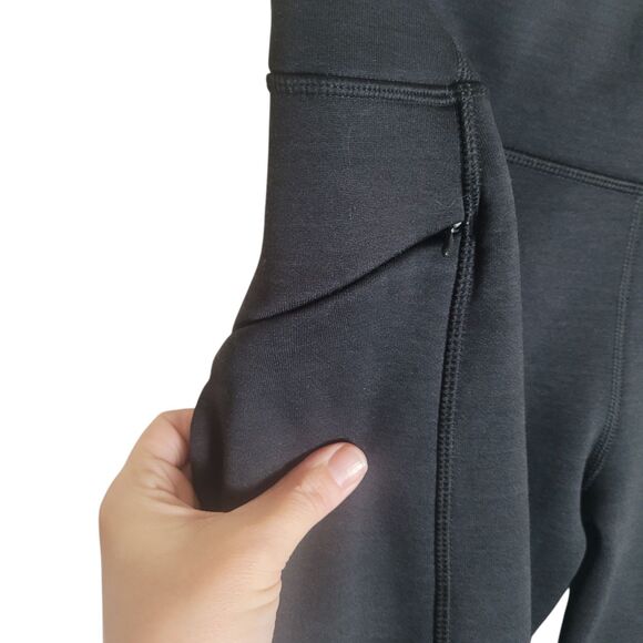 Title Nine Fleece Lined Leggings Women's Size Medium Black Comfort Outdoor READ - Picture 5 of 14